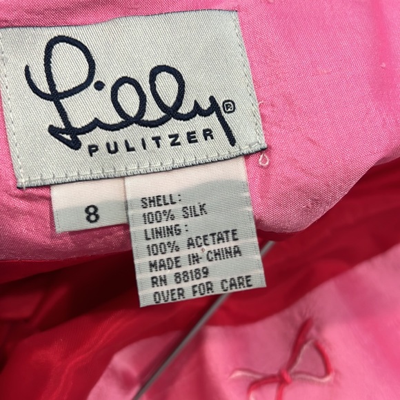 Lilly Pulitzer Silk Embroidered Bow Dress. - Picture 7 of 8